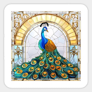 Stained Glass Peacock #5 Sticker